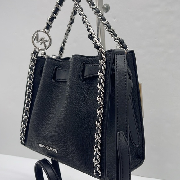 Michael Kors Women's Mina Sm Belted Chain Crossbody Bag - Black - Shoulder Bags - Picture 14 of 16